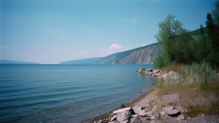 Baykal lake in summer Illustration Generative AIの素材
