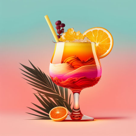 Summer cocktail, Illustration Generative AIの素材