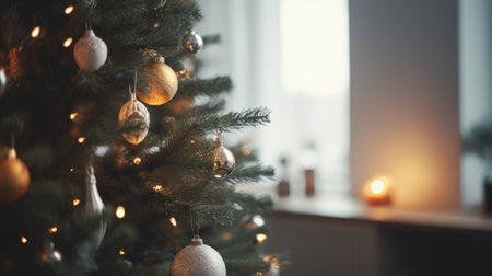 christmas tree background. Illustration Generative AIの素材