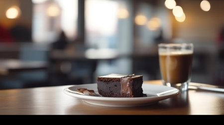 Brownie and coffee. Illustration Generative AIの素材