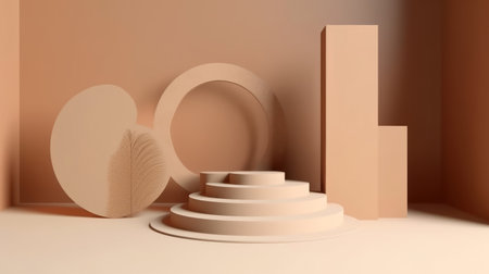 Abstract podium for product ads. Illustration Generative AIの素材