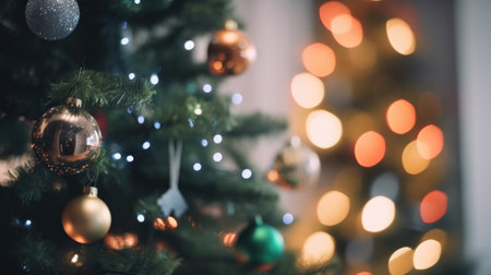 christmas tree background. Illustration Generative AIの素材