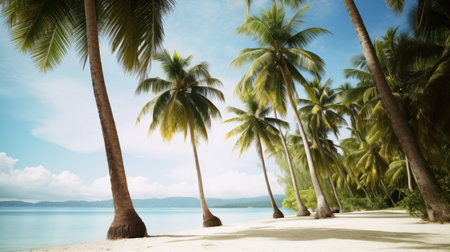 tropical beach background. Illustration Generative AIの素材