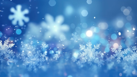 Blue winter snow background. Illustration Generative AIの素材