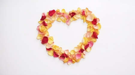 Heart from rose petals. Illustration Generative AIの素材
