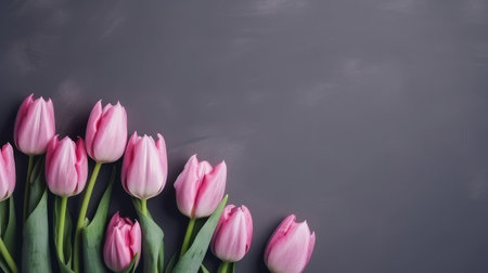 Pink tulips background. Illustration Generative AIの素材