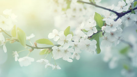 spring blossom trees background. Illustration Generative AIの素材