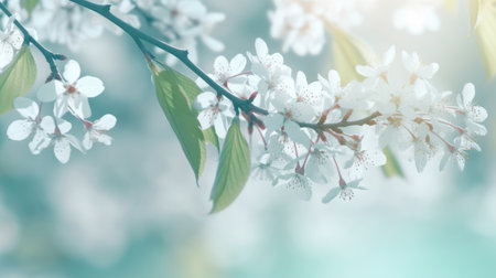spring blossom trees background. Illustration Generative AIの素材