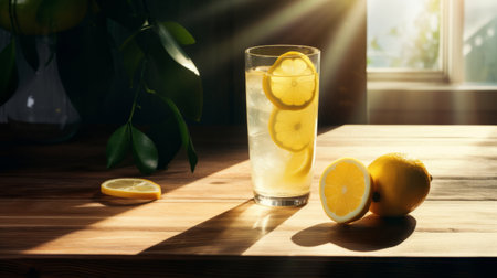 Glass of lemonade. Illustration Generative AIの素材