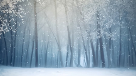 Winter Christmas Forest Background. Illustration Generative AIの素材