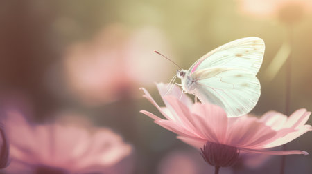 natural background with butterfly. Illustration Generative AIの素材
