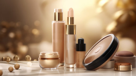 luxury cosmetic products. Illustration Generative AIの素材