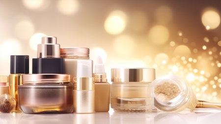 luxury cosmetic products. Illustration Generative AIの素材