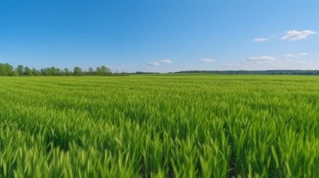 Juicy green field. Illustration Generative AIの素材