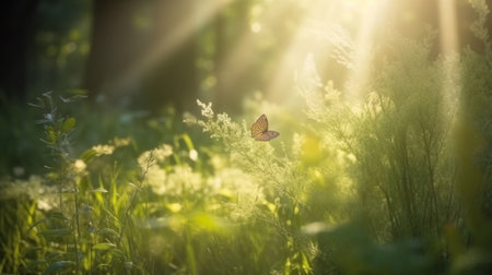 summer forest background. Illustration Generative AIの素材