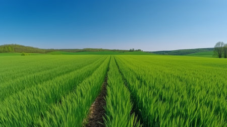 Juicy green field. Illustration Generative AIの素材