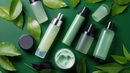 natural cosmetic background. Illustration Generative AIの素材