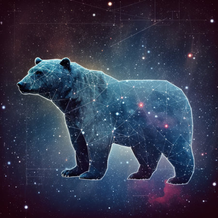 Stars constellation Ursa Major in the night sky Illustration Generative AIの素材
