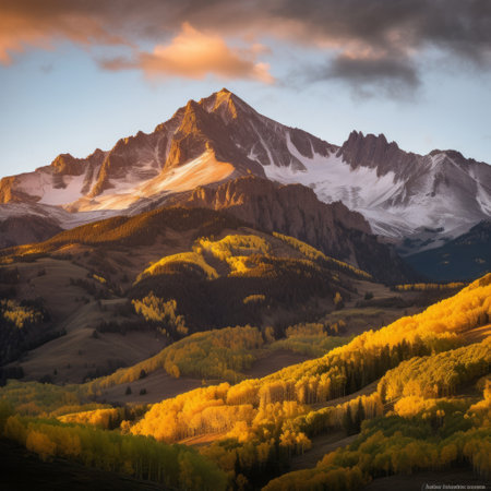 Beautiful mountain background., Illustration AI Generativeの素材