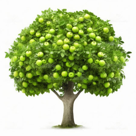 Green tree isolated. Illustration Generative AIの素材