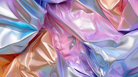 Pastel Crinkled Foil Pattern. Illustration Generative AIの素材