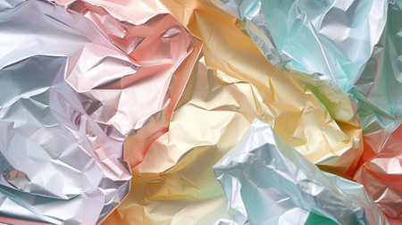 Pastel Crinkled Foil Pattern. Illustration Generative AIの素材