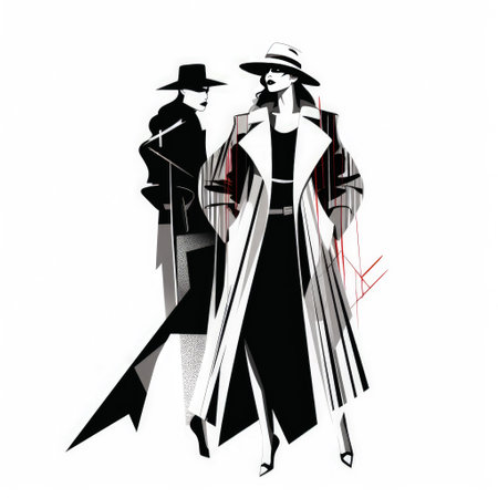 Abstract fashion illustration. Illustration Generative AIの素材