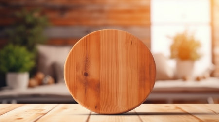 Wooden board on living room background Illustration Generative AIの素材