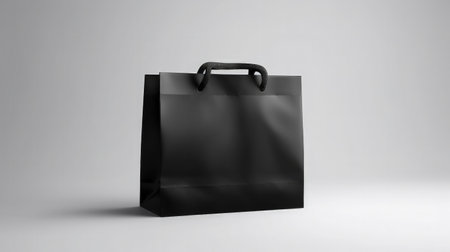 Black paper shopping bag. Illustration Generative AIの素材