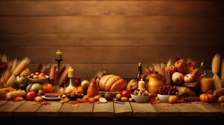 Thanksgiving background. Illustration Generative AIの素材