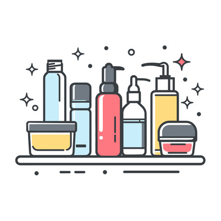 Cosmetic Products Thin Line Vector Web Icon EPS10のイラスト素材