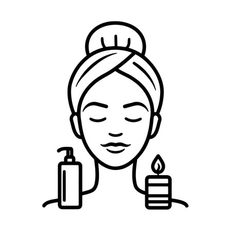 Spa and Beauty Line Vector Web Icon EPS10のイラスト素材