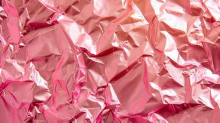 Background made of pink crumpled foil.の素材