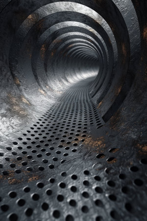 Abstract dark metal 3D background.の素材
