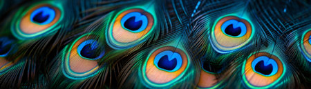 Beautiful background of peacock feathers.の素材