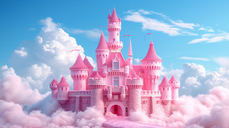 Beautiful pink princess castle.の素材