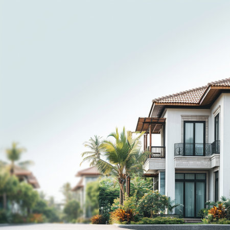 real estate advertising background with copy space.の素材