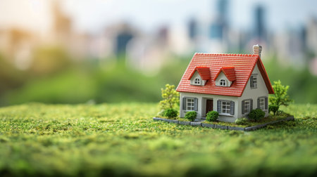 real estate advertising background with copy space.の素材