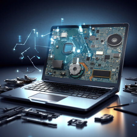 online tutorials or consulting forums dedicated to laptop repairs.の素材