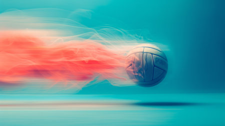 A Blurred Volleyball in Flight Against an Isolated Background.の素材