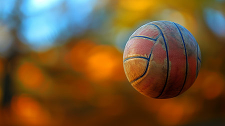 A Blurred Volleyball in Flight Against an Isolated Background.の素材