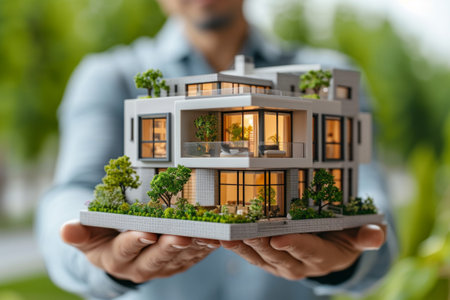 An agent utilizing digital tools to market properties effectively.の素材