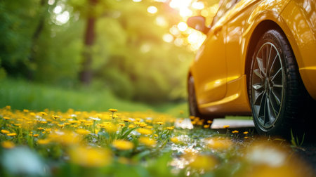 Beautiful background for car rental advertising.の素材