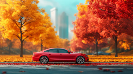 Beautiful background for car rental advertising.の素材