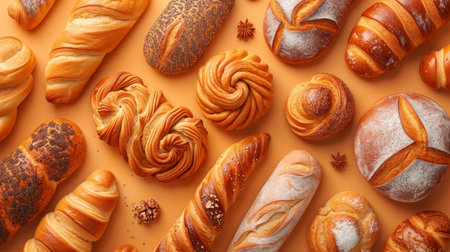 Beautiful background for bakery advertising.の素材