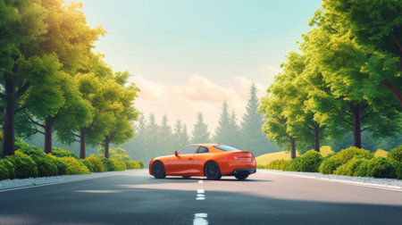 Beautiful background for car rental advertising.の素材