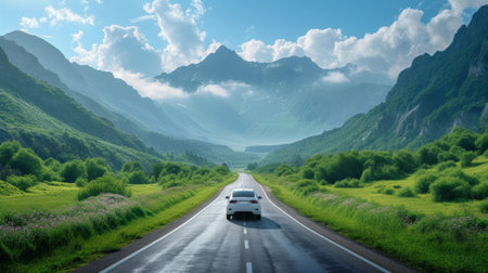 Beautiful background for car rental advertising.の素材