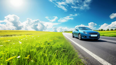 Beautiful background for car rental advertising.の素材