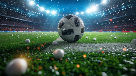 Beautiful background for soccer game advertising.の素材