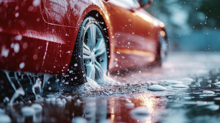 Beautiful background for car washing advertising.の素材
